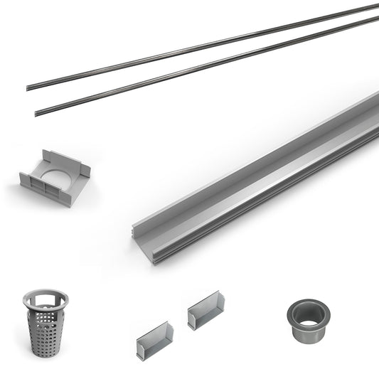 INFINITY DRAIN RG-L 6560 SS 60" Rough Only Kit for S-LAG 65, S-LT 65, and S-LTIF 65 series. Includes PVC Components and Channel Trim