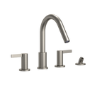TOTO TBG11202UA#BN Gf Two Lever Handle Deck-Mount Roman Tub Filler Trim With Handshower - Brushed Nickel