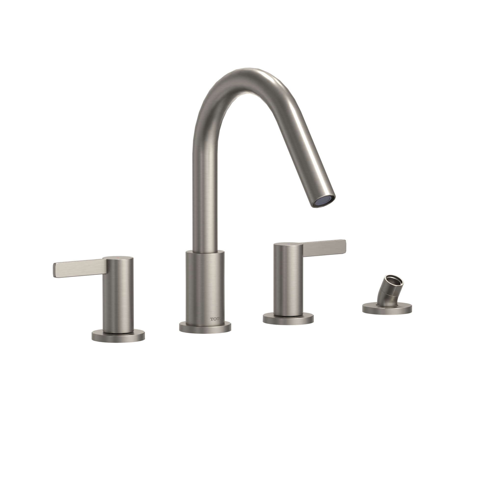 TOTO TBG11202UA#BN Gf Two Lever Handle Deck-Mount Roman Tub Filler Trim With Handshower - Brushed Nickel