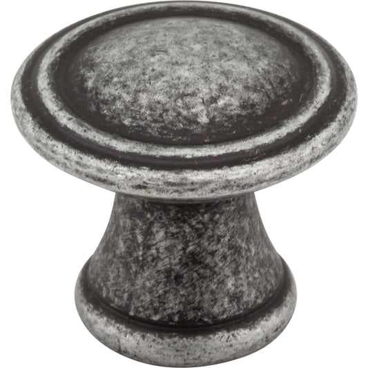 JEFFREY ALEXANDER Z110-SIM Chesapeake 1-3/16" Diameter Mushroom Knob , Distressed Antique Silver