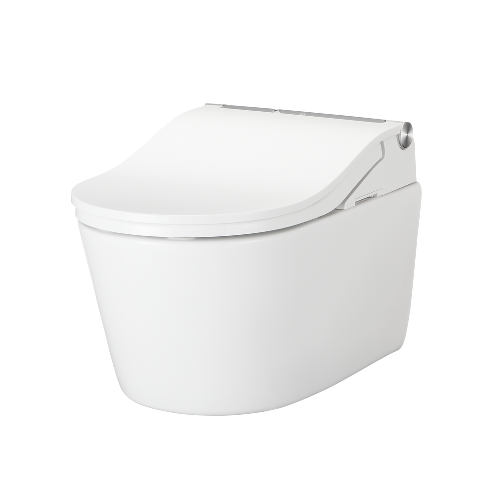 TOTO CWT4474547CMFGA#MS Washlet+ Rp Wall-Hung D-Shape Toilet With Rw Bidet Seat And Duofit In-Wall 1.28 And 0.9 Gpf Auto Dual-Flush Tank System - Cotton White