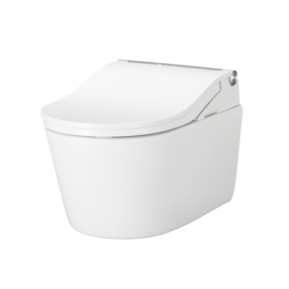 TOTO CWT4474547CMFGA#MS Washlet+ Rp Wall-Hung D-Shape Toilet With Rw Bidet Seat And Duofit In-Wall 1.28 And 0.9 Gpf Auto Dual-Flush Tank System - Cotton White