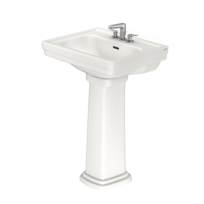TOTO LPT532.4N#11 Promenade 24" X 19-1/4" Rectangular Pedestal Bathroom Sink For 4 Inch Center Faucets - Colonial White