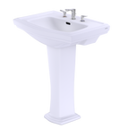 TOTO LPT780.8#01 Clayton Rectangular Pedestal Bathroom Sink for 8 Inch Center Faucets , Cotton White