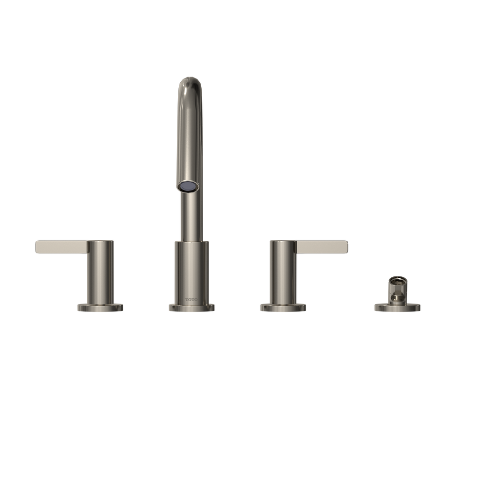 TOTO TBG11202UA#PN Gf Two Lever Handle Deck-Mount Roman Tub Filler Trim With Handshower - Polished Nickel