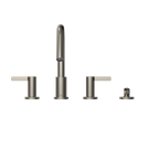 TOTO TBG11202UA#PN Gf Two Lever Handle Deck-Mount Roman Tub Filler Trim With Handshower - Polished Nickel