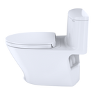 TOTO MS642124CUFG#01 Nexus 1G One-Piece Elongated 1.0 Gpf Universal Height Toilet With Cefiontect And Ss124 Softclose Seat - Cotton White