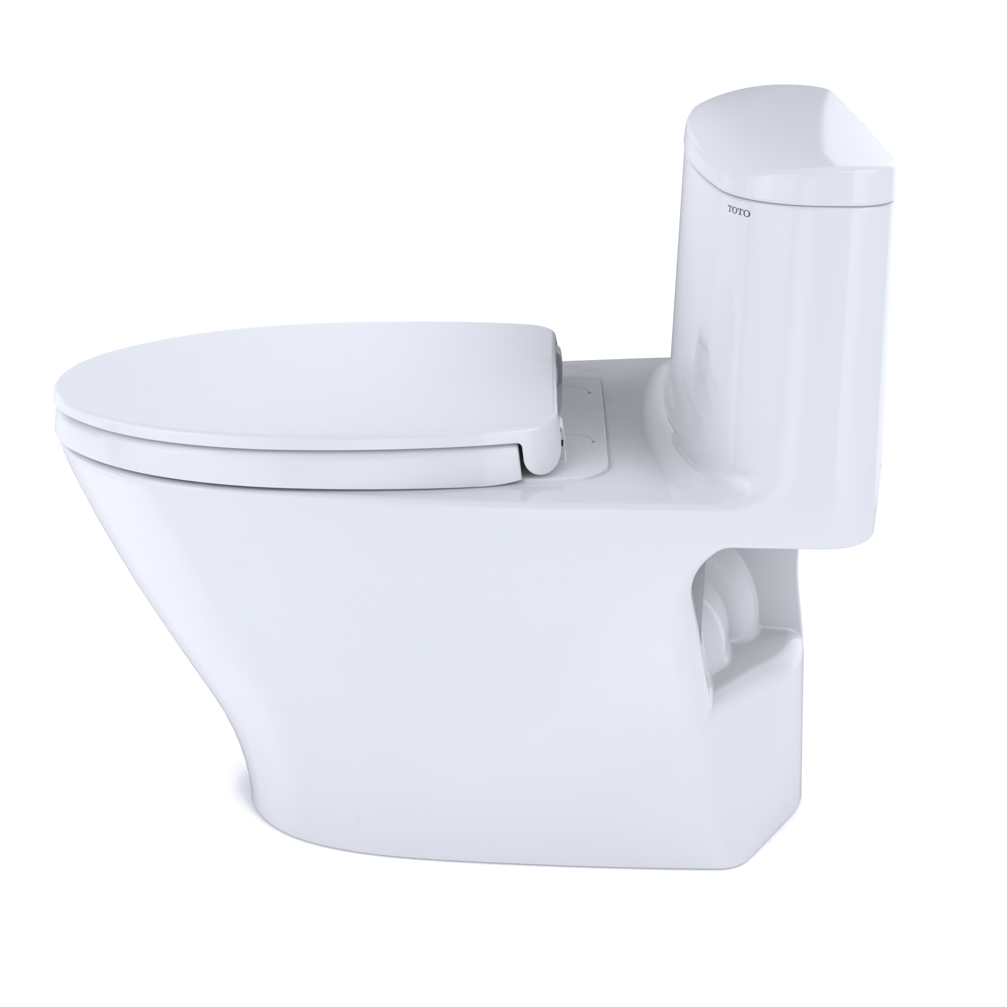TOTO MS642124CUFG#01 Nexus 1G One-Piece Elongated 1.0 Gpf Universal Height Toilet With Cefiontect And Ss124 Softclose Seat - Cotton White