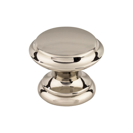 TOP KNOBS M1304 Flat Top 1 3/8" Diameter Round Knob - Polished Nickel