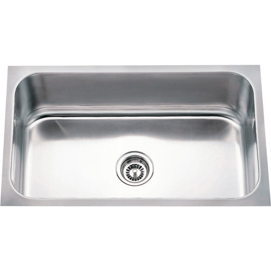 HARDWARE RESOURCES 868 30" L x 18" W x 9" D Undermount 18 Gauge Stainless Steel Single Bowl Sink - Stainless Steel