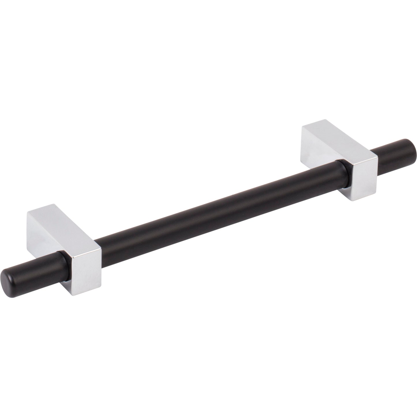 JEFFREY ALEXANDER 478-128MBPC Larkin 2 128 mm Center-to-Center Bar Pull - Matte Black w/Polished Chrome