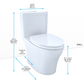 TOTO MS446124CEMGN#03 Aquia IV WASHLET+ Two-Piece Elongated Dual Flush 1.28 and 0.9 GPF Toilet with CEFIONTECT , Bone