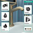 HANSGROHE 31302141 Metropol Classic Single-Hole Faucet 160 with Pop-Up Drain, 1.2 GPM - Brushed Bronze