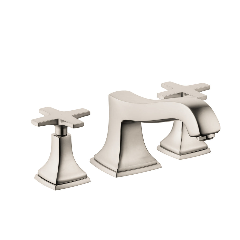 HANSGROHE 31430821 Metropol Classic 3-Hole Roman Tub Set Trim with Cross Handles - Brushed Nickel