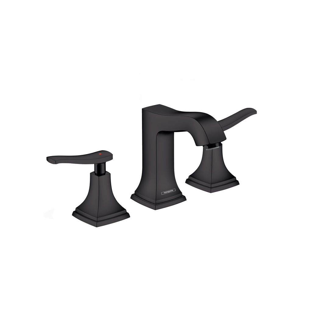 HANSGROHE 31330671 Metropol Classic Widespread Faucet 110 with Lever Handles and Pop-Up Drain, 1.2 GPM - Matte Black