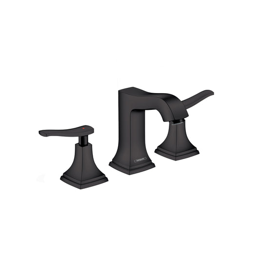 HANSGROHE 31330671 Metropol Classic Widespread Faucet 110 with Lever Handles and Pop-Up Drain, 1.2 GPM - Matte Black
