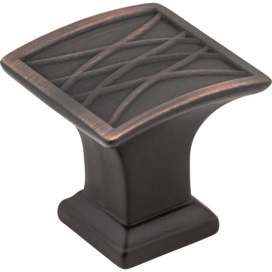 JEFFREY ALEXANDER 535DBAC Aberdeen 1-1/4" Length Square Knob , Brushed Oil Rubbed Bronze