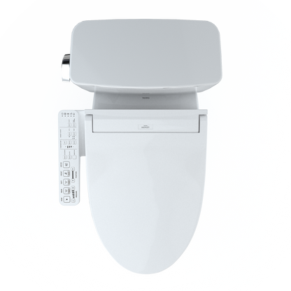 TOTO MW7763074CSFG.10#01 Drake Washlet+ Two-Piece Elongated 1.6 Gpf Universal Height Tornado Flush Toilet With C2 Bidet Seat - Cotton White