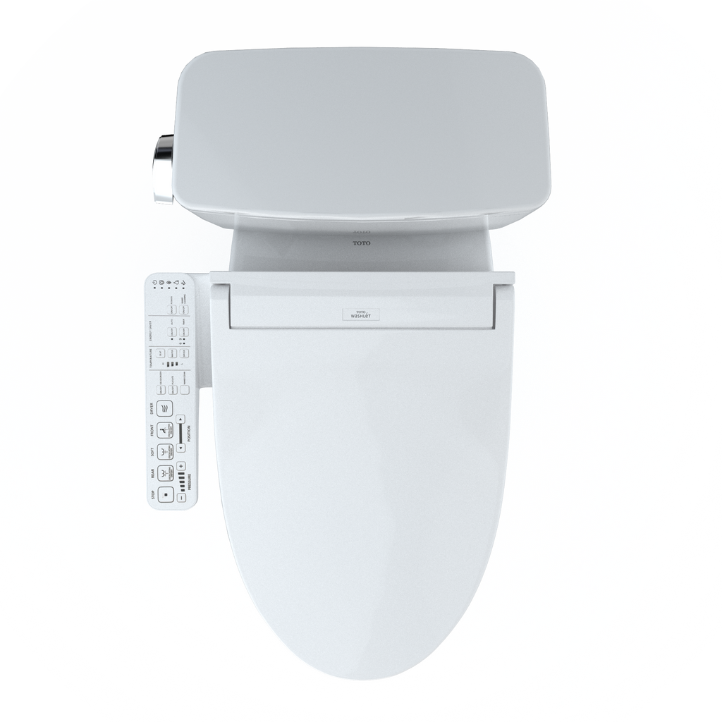 TOTO MW7763074CEFG#01 Drake Washlet+ Two-Piece Elongated 1.28 Gpf Universal Height Tornado Flush Toilet With C2 Bidet Seat - Cotton White