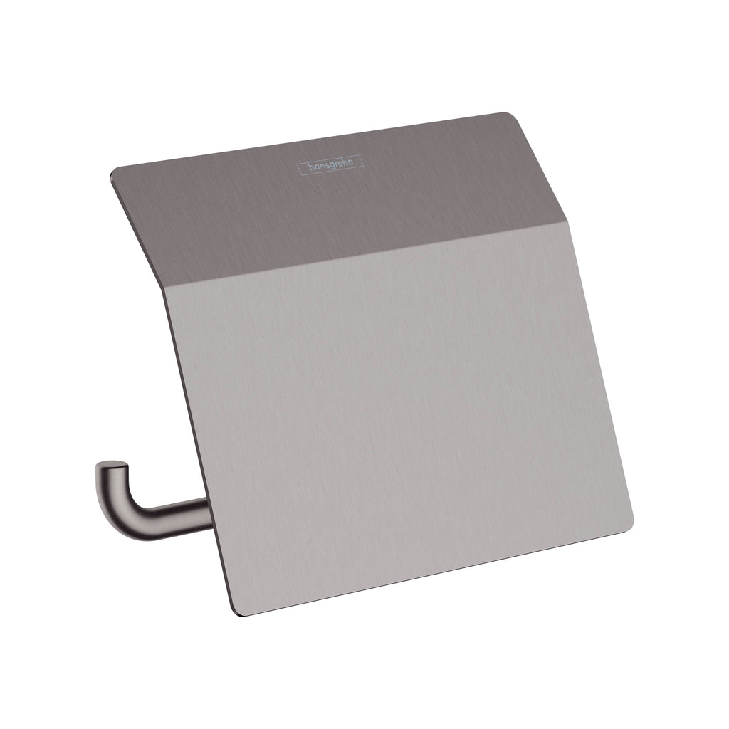 HANSGROHE 41753340 AddStoris Toilet Paper Holder with Cover - Brushed Black Chrome