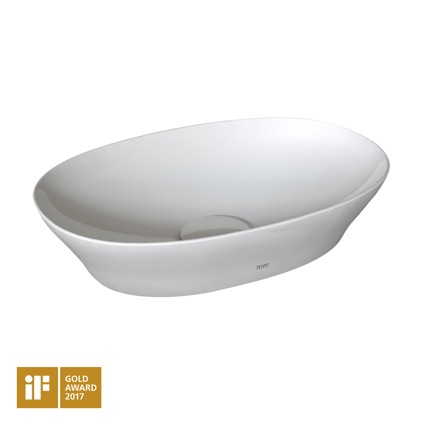 TOTO LT473G#01 Kiwami Oval 16 Inch Vessel Bathroom Sink With Cefiontect - Cotton White