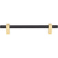 JEFFREY ALEXANDER 478-160MBBG Larkin 2 160 mm Center-to-Center Bar Pull - Matte Black w/Brushed Gold