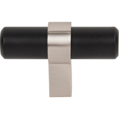 JEFFREY ALEXANDER 51MBSN Key Grande 2" Length Bar Knob - Matte Black w/Satin Nickel
