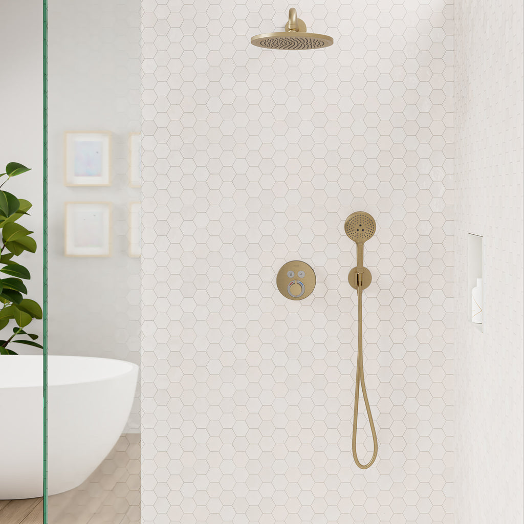 HANSGROHE 26888141 FixFit S Wall Outlet with Handshower Holder - Brushed Bronze