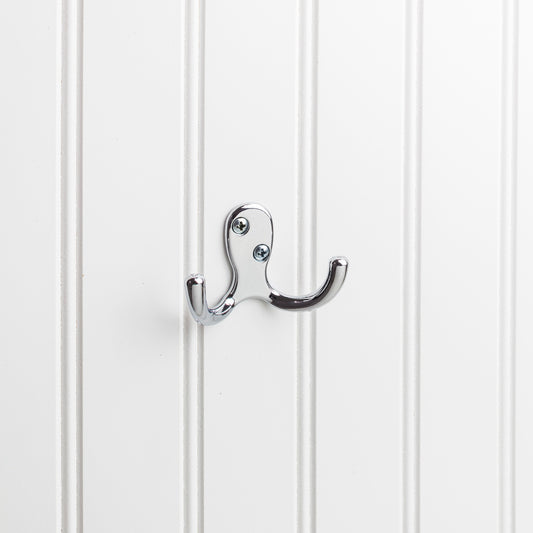 ELEMENTS YD15-187PC Elements Wall Double Hook - Polished Chrome
