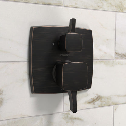 HANSGROHE 15865921 Ecostat Classic Pressure Balance Trim Classic Square with Diverter - Rubbed Bronze