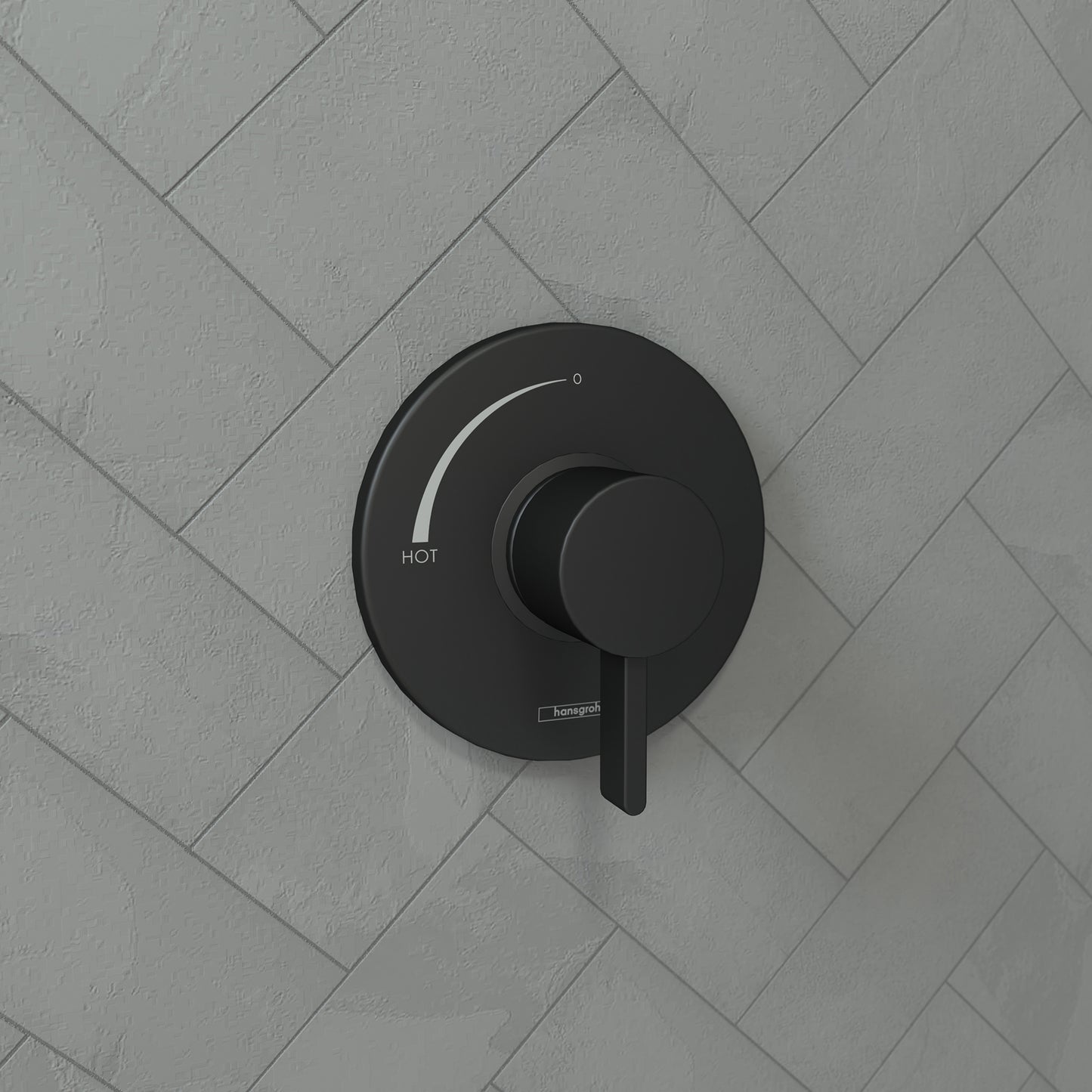 HANSGROHE 15739671 Matte Black Ecostat S Modern Pressure Balance Trim