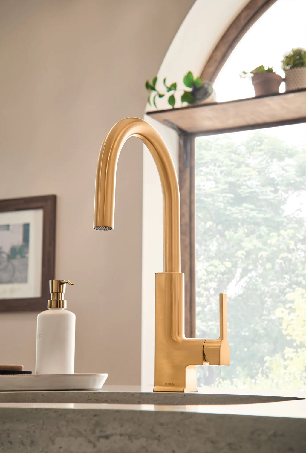 MOEN S62308BG Sto One-Handle Pulldown Bar Faucet - Brushed Gold