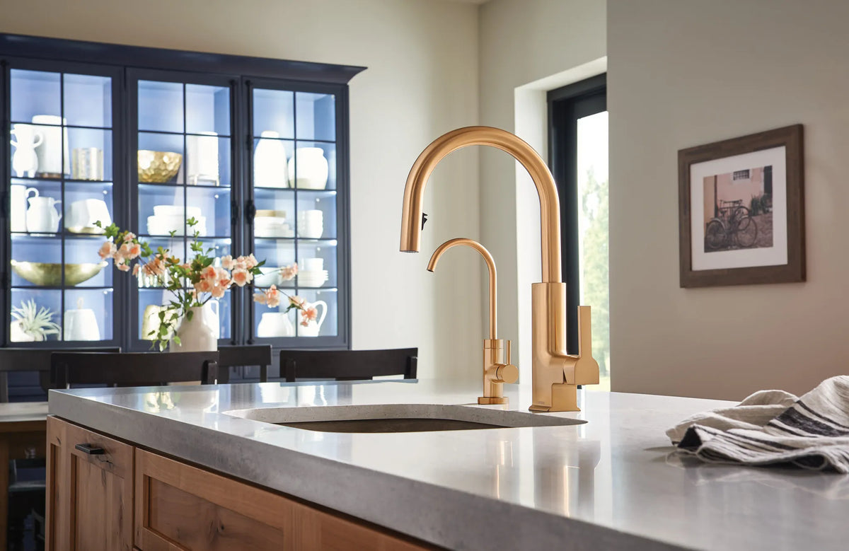 MOEN S5530BG Sip Modern One-Handle High Arc Beverage Faucet - Brushed Gold
