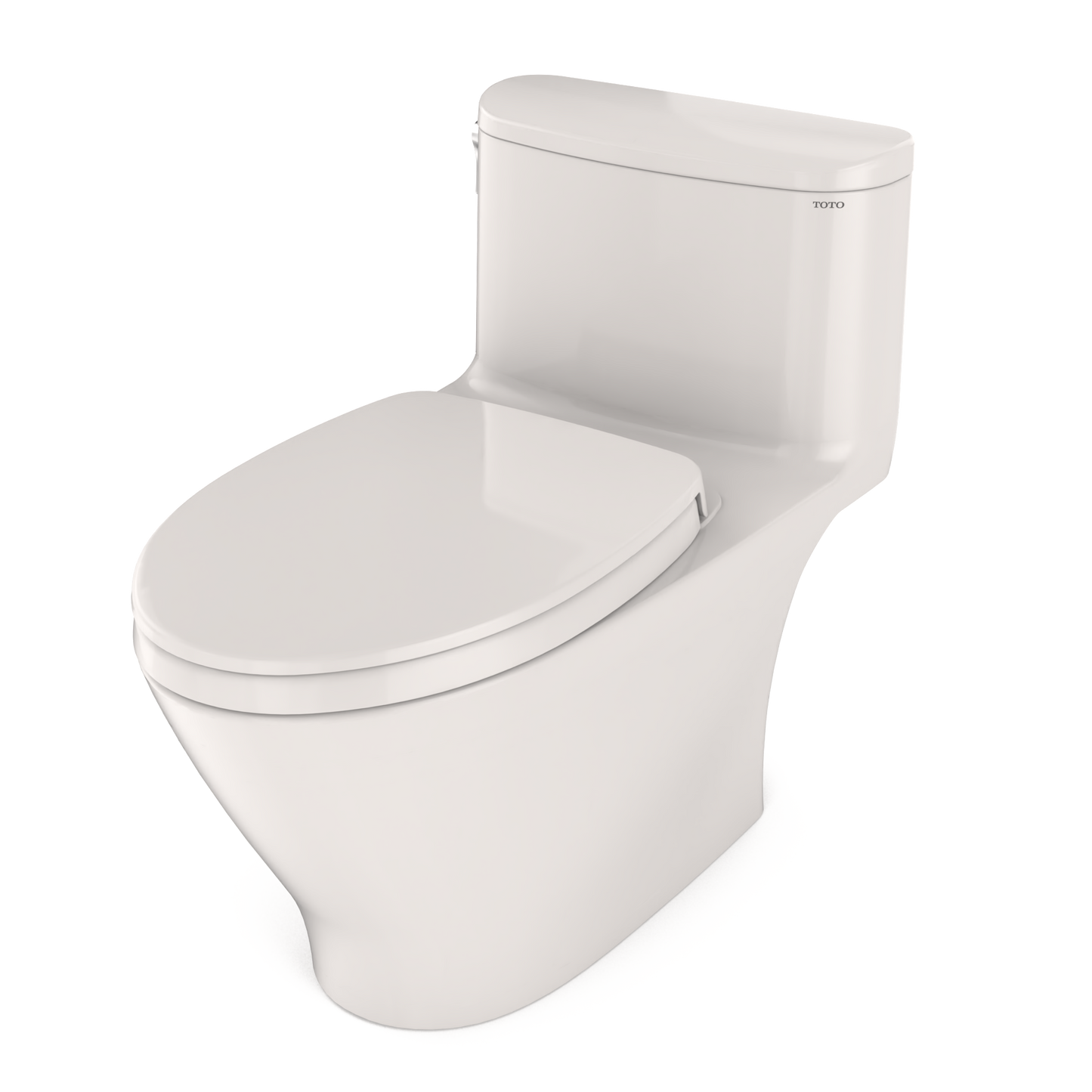 TOTO MS642124CEFG#11 Nexus One-Piece Elongated 1.28 GPF Universal Height Toilet with CEFIONTECT and SS124 SoftClose Seat , Colonial White