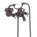AXOR 16561341 Montreux 2-Handle Wall-Mounted Tub Filler with Cross Handles and 1.8 GPM Handshower - Brushed Black Chrome