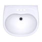 TOTO LHT241.4G#01 Supreme Oval Wall-Mount Bathroom Sink with CEFIONTECT and Shroud for 4 Inch Center Faucets , Cotton White