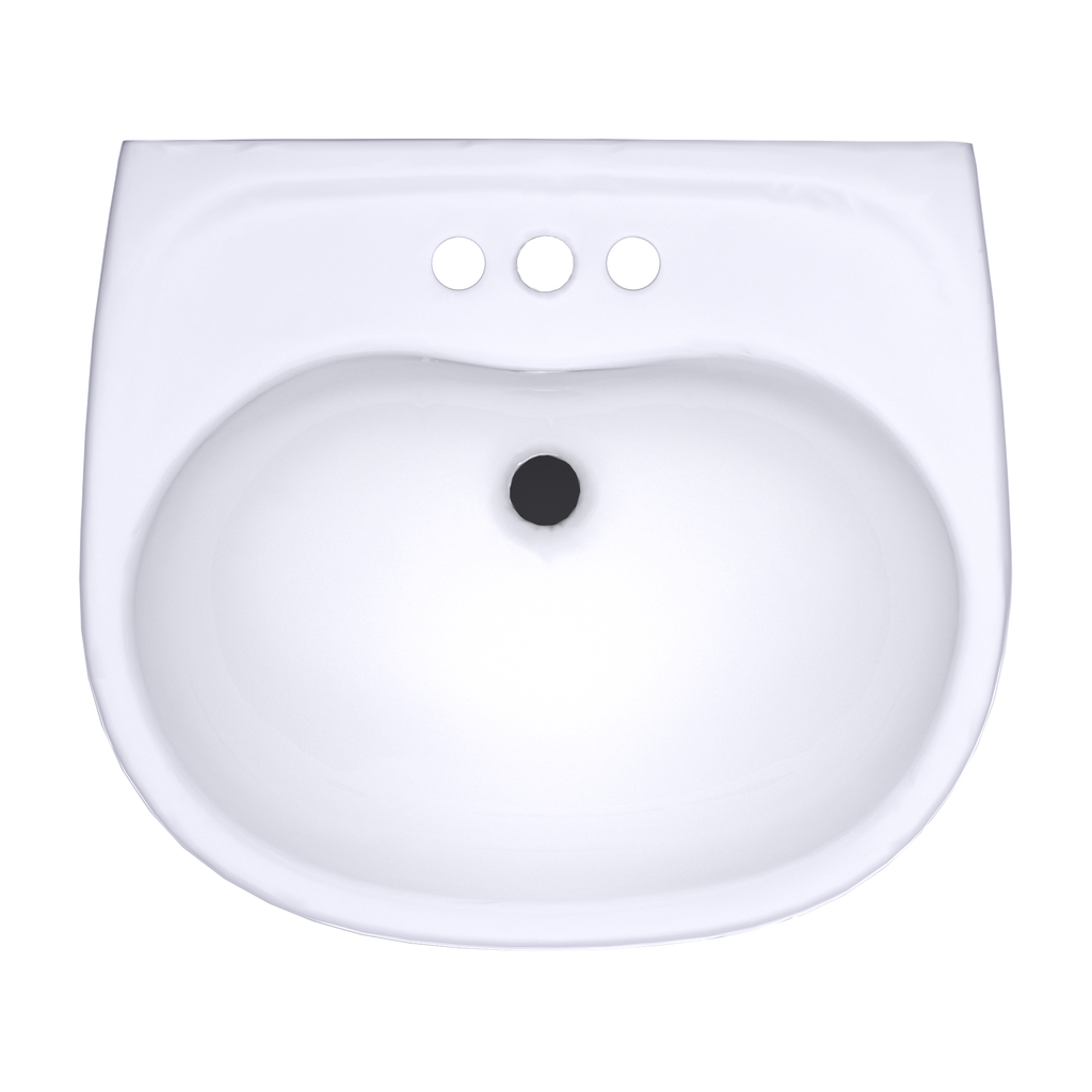 TOTO LHT241.4G#01 Supreme Oval Wall-Mount Bathroom Sink With Cefiontect And Shroud For 4 Inch Center Faucets - Cotton White