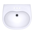 TOTO LHT241.4G#01 Supreme Oval Wall-Mount Bathroom Sink With Cefiontect And Shroud For 4 Inch Center Faucets - Cotton White