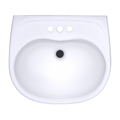 TOTO LHT241.4G#01 Supreme Oval Wall-Mount Bathroom Sink With Cefiontect And Shroud For 4 Inch Center Faucets - Cotton White