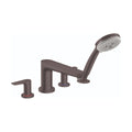 HANSGROHE 71744341 Talis E 4-Hole Roman Tub Set Trim with 1.8 GPM Handshower - Brushed Black Chrome