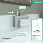 HANSGROHE 71100001 Logis Single-Hole Faucet 100 with Pop-Up Drain, 1.2 GPM - Chrome