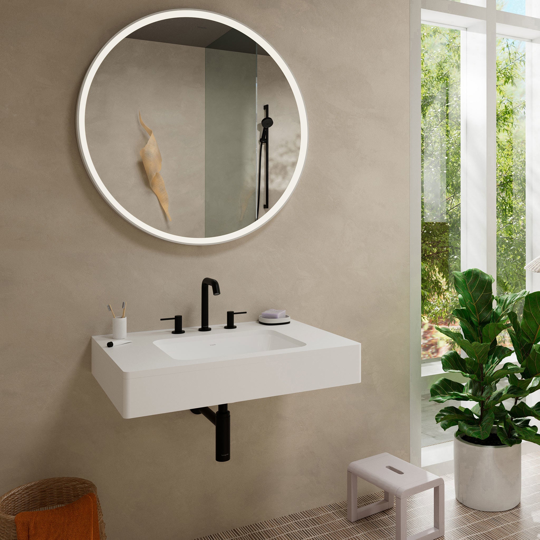 HANSGROHE 73332671 Tecturis S Widespread Faucet 150, 1.2 GPM - Matte Black