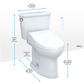 TOTO MW7863084CEG#01 Drake Transitional WASHLET+ Two-Piece Elongated 1.28 GPF TORNADO FLUSH Toilet with C5 Bidet Seat , Cotton White