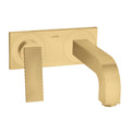 AXOR 39171251 Citterio Wall-Mounted Single-Handle Faucet Trim with Base Plate- Rhombic Cut, 1.2 GPM - Brushed Gold Optic