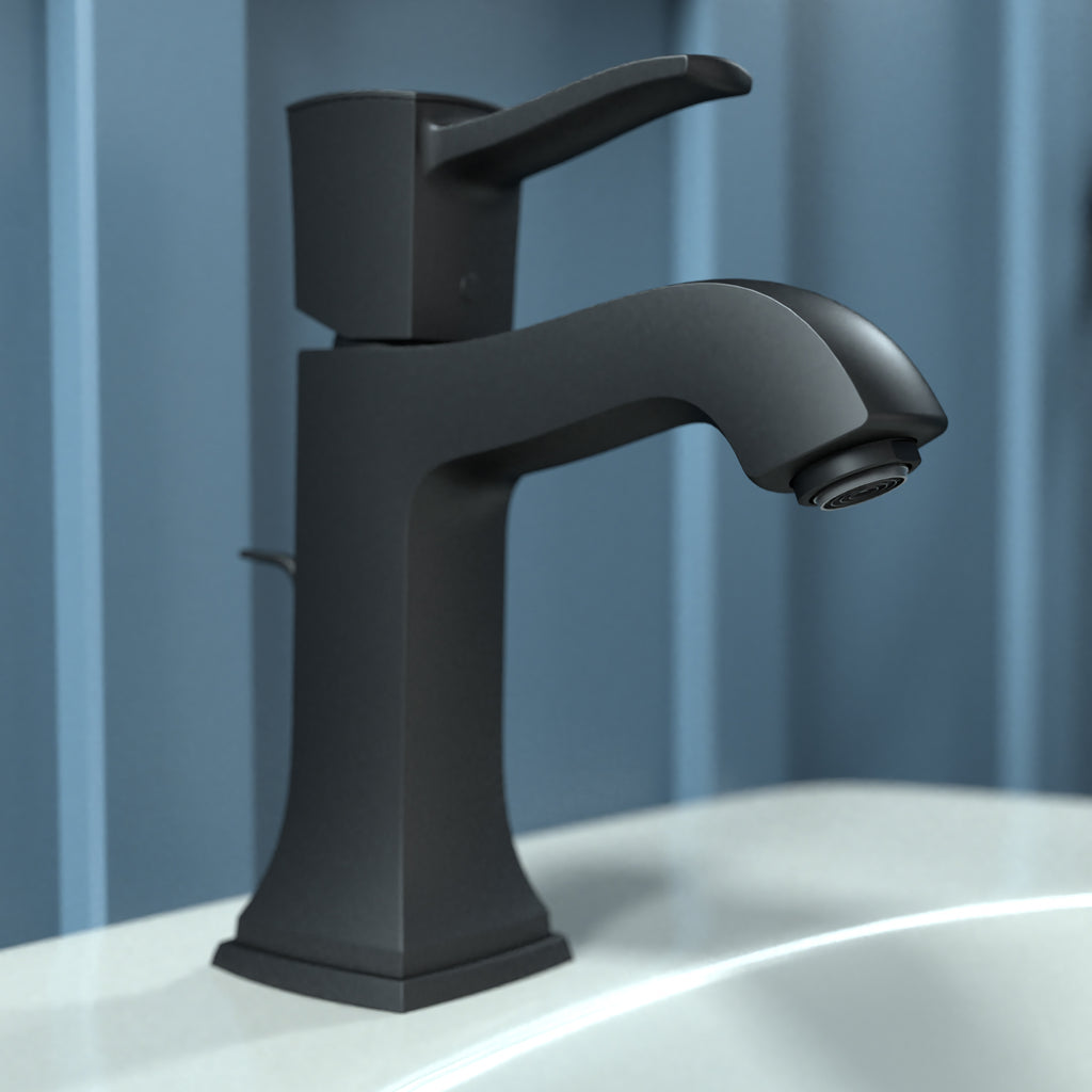 HANSGROHE 31300671 Metropol Classic Single-Hole Faucet 110 with Pop-Up Drain, 1.2 GPM - Matte Black
