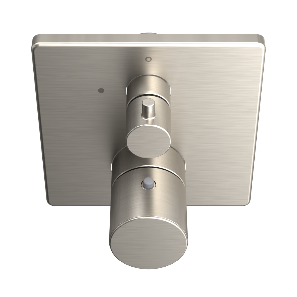 TOTO TBV02403U#BN Square Thermostatic Mixing Valve With Volume Control Shower Trim - Brushed Nickel