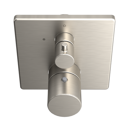 TOTO TBV02403U#BN Square Thermostatic Mixing Valve With Volume Control Shower Trim - Brushed Nickel
