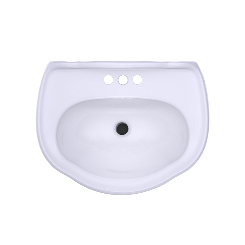 TOTO LPT754.4#01 Whitney Oval Pedestal Bathroom Sink for 4 Inch Center Faucets , Cotton White