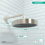 HANSGROHE 26228821 Rainfinity Showerhead 250 1-Jet, 2.5 GPM - Brushed Nickel