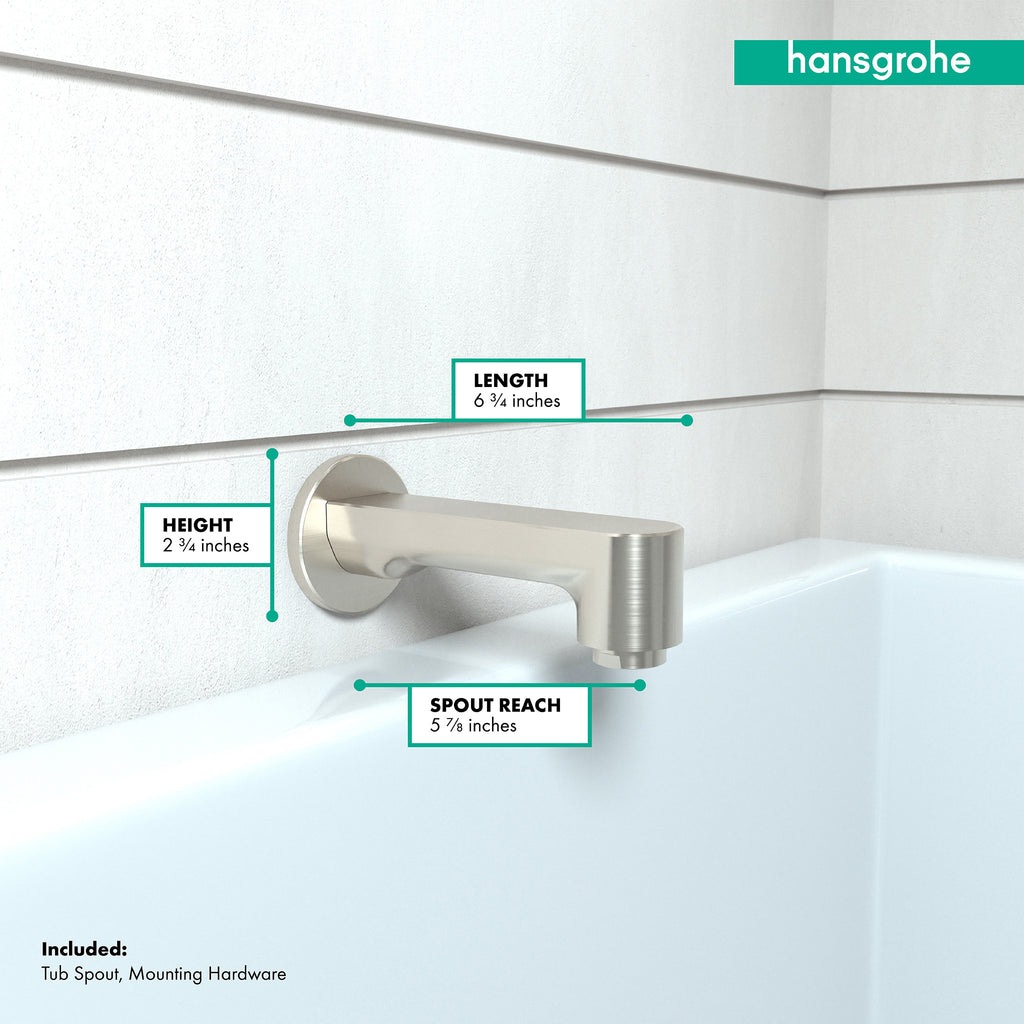 HANSGROHE 14413821 Metris S Tub Spout - Brushed Nickel